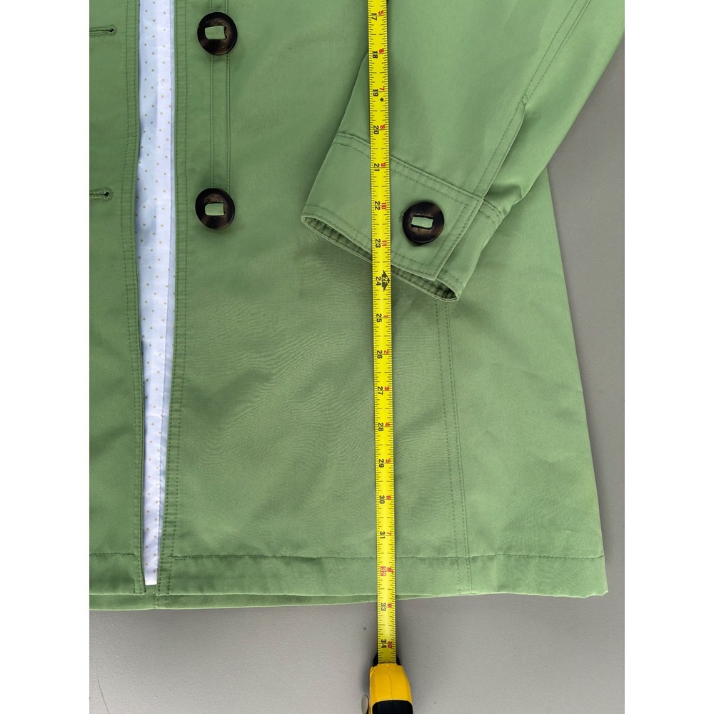 Esprit Outerwear Spring Green Button Front Trench Rain Coat Size M - Picture 4 of 6